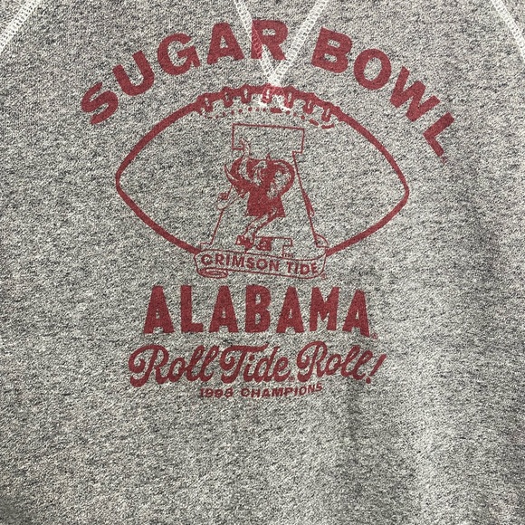 TAILGATE Oversized Alabama Gray Sweatshirt Sugar Bowl Retro Roll Tide Roll Sz M - Picture 9 of 9